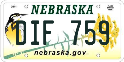 NE license plate DIF759