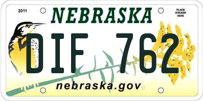 NE license plate DIF762