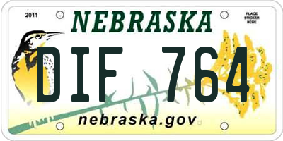 NE license plate DIF764