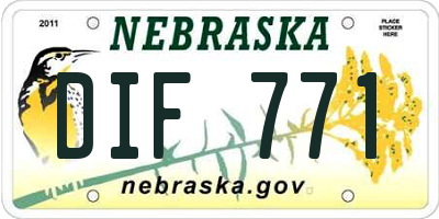 NE license plate DIF771