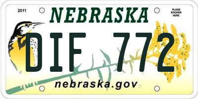 NE license plate DIF772