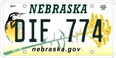NE license plate DIF774