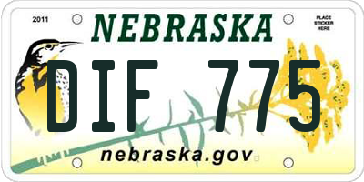 NE license plate DIF775