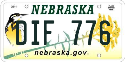 NE license plate DIF776
