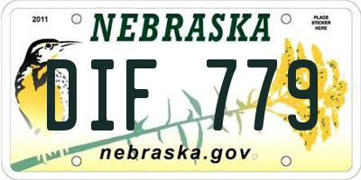 NE license plate DIF779