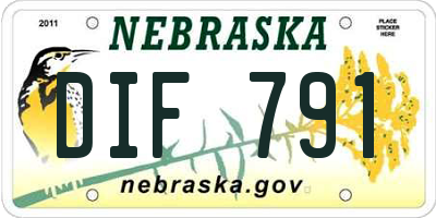 NE license plate DIF791
