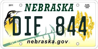 NE license plate DIF844