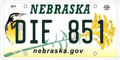 NE license plate DIF851