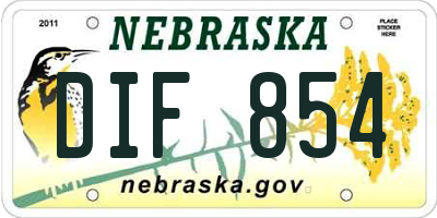 NE license plate DIF854