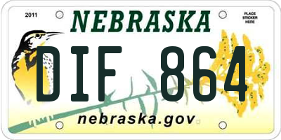 NE license plate DIF864