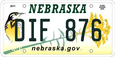 NE license plate DIF876