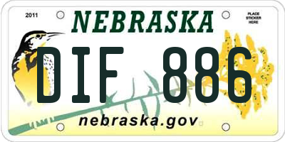 NE license plate DIF886