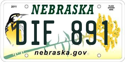 NE license plate DIF891