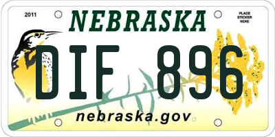 NE license plate DIF896