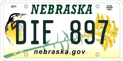 NE license plate DIF897
