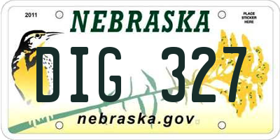 NE license plate DIG327