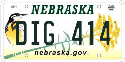 NE license plate DIG414