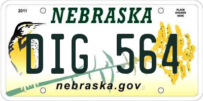 NE license plate DIG564