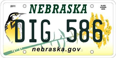 NE license plate DIG586