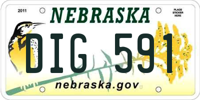NE license plate DIG591