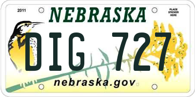 NE license plate DIG727