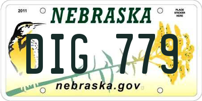 NE license plate DIG779