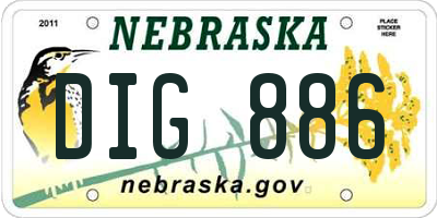 NE license plate DIG886