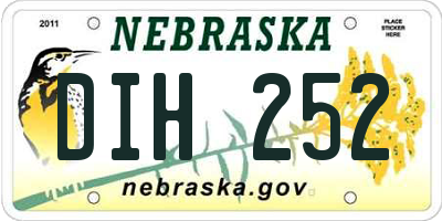 NE license plate DIH252