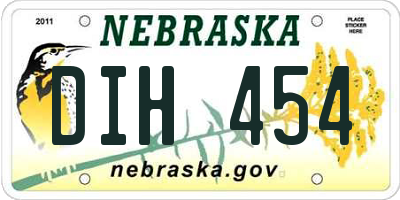NE license plate DIH454