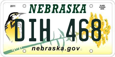 NE license plate DIH468