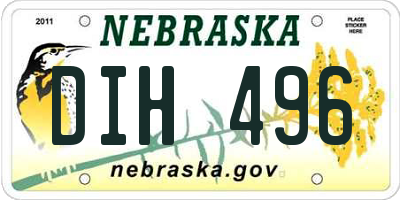 NE license plate DIH496