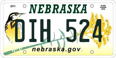NE license plate DIH524