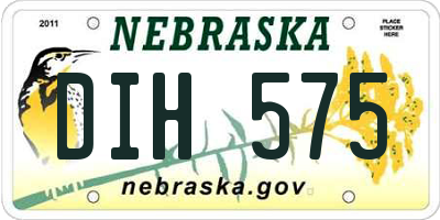 NE license plate DIH575