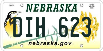 NE license plate DIH623