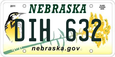 NE license plate DIH632