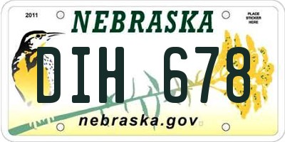 NE license plate DIH678