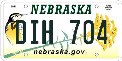 NE license plate DIH704