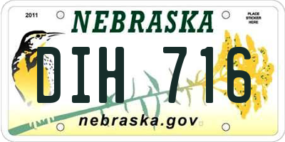 NE license plate DIH716