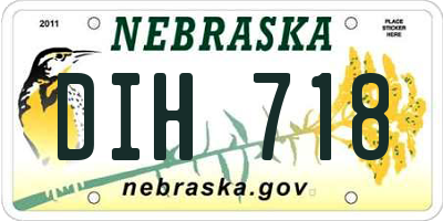 NE license plate DIH718