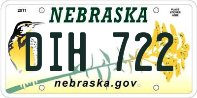 NE license plate DIH722