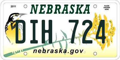 NE license plate DIH724