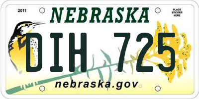 NE license plate DIH725