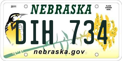 NE license plate DIH734