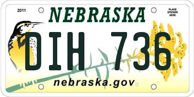 NE license plate DIH736