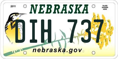 NE license plate DIH737