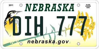 NE license plate DIH777