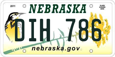 NE license plate DIH786