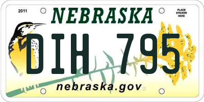 NE license plate DIH795