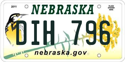 NE license plate DIH796