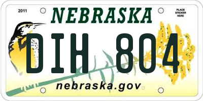 NE license plate DIH804